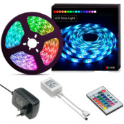 Led strip, kit, 5m, RGB/farveskift, IP65