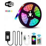 Led strip, kit, 5m, RGBW, fjernbejening, app styring, IP65